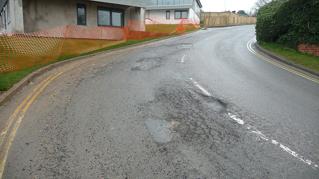 A damaged road.